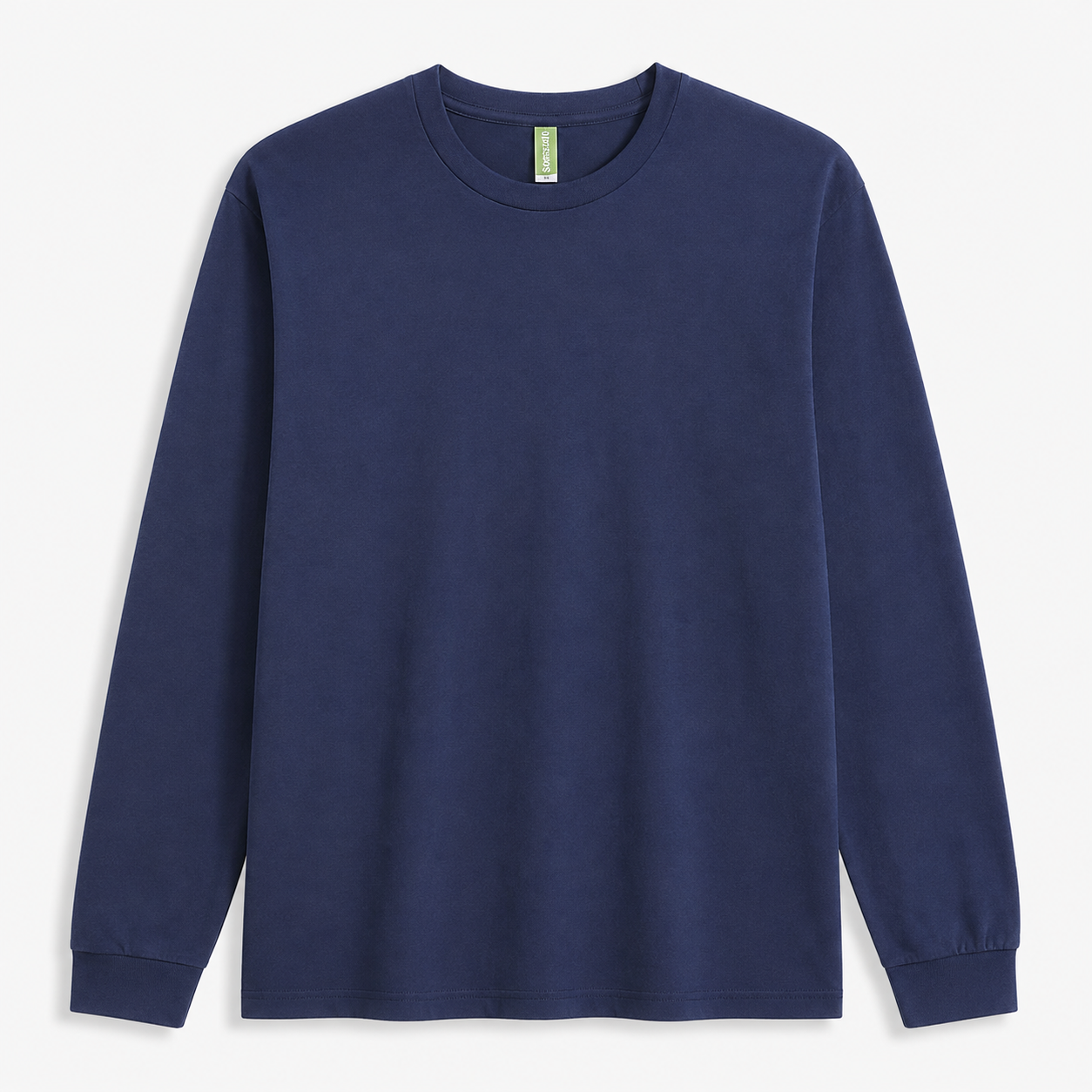 Heavyweight Pure Cotton Men's Long-Sleeve Crew Neck – Soft, Shape-Retaining, Classic & Versatile Casual Top