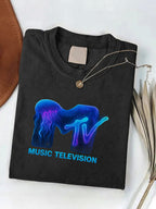 Men's 100 Cotton T-shirt 180g pure cotton with printed non pilling short sleeved top T-shirt short sleeved casual wear gift for family and friends