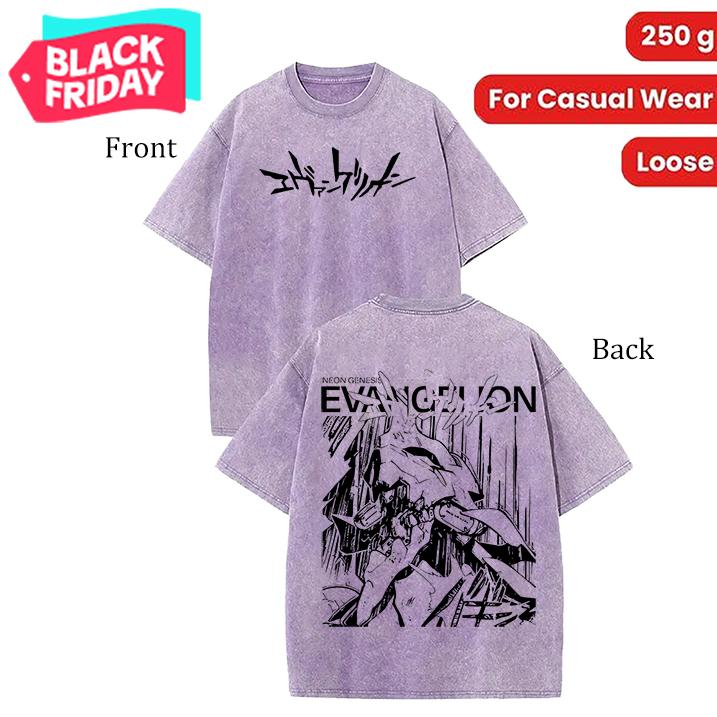 Neon Genesis Evangelion - Shin Seiki Evangelion Anime Manga Washed Heavy Cotton T-shirt, Gift For Anime Fan, Anime Lover, Manga Lover Gift Gift For Him Gift For Her