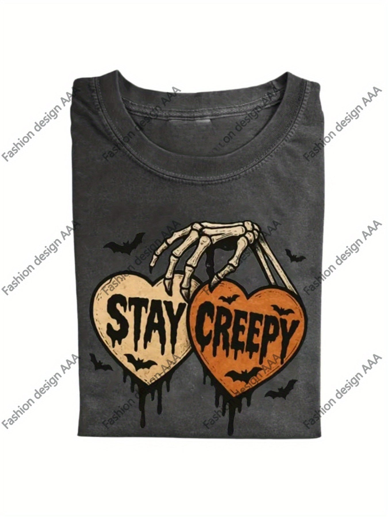 Men'S Casual Retro Washed 230G Black Short Sleeve T-Shirt with Scary Skull | Breathable, Sweat-Absorbing, Comfortable, Crew Neck, Regular Fit, Suitable for All Seasons, Machine Washable, Perfect Gift for Friends on Holidays, Sweat-Resistant