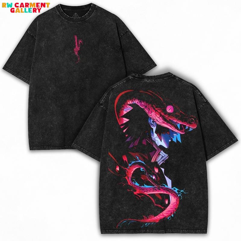Obanai Iguro Tee – Vintage Washed Serpent Breathing Hashira Style Anime Streetwear Shirt