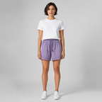 American vintage-style "dirty wash" shorts; distressed, faded, cotton-feel athletic shorts; versatile, casual unisex style.