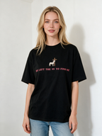 Faith-themed T-shirt with lamb and cross print – American-style loose-fit pure cotton casual short-sleeve tee