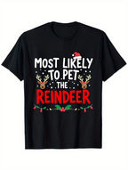 Men's casual sports breathable T-shirt 180g pure cotton oversized Christmas themed hip-hop printed fashionable versatile top men's T-shirt pure cotton short sleeved spring and summer all season universal
