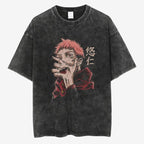Jujutsu Kaisen Vintage Washed Shirt, Unisex Heavy Cotton Shirt, Retro Anime Tee, Oversize Vintage Graphic Tee, Anime Manga