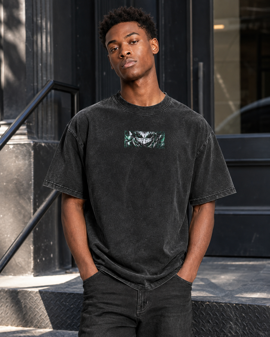 Vintage-Wash Oversized Short-Sleeve T-Shirt | My Hero Academia (Izuku Midoriya) Double-Sided Anime Print – Unisex