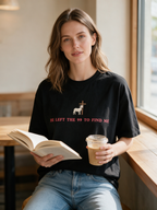 Faith-themed T-shirt with lamb and cross print – American-style loose-fit pure cotton casual short-sleeve tee