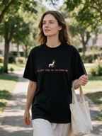Faith-themed T-shirt with lamb and cross print – American-style loose-fit pure cotton casual short-sleeve tee