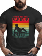 It's Not A Dad Bod It's A Father Figure T-Shirt - Retro Graphic Design, Big and Tall Men's Tee, Casual Crew Neck Cotton T-Shirt, Perfect for Fathers Day, Birthdays and Everyday Wear