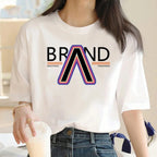 Luxury Fashion Cotton Brand Women's Versatile Retro Lunar Paris Printed Garment Short Sleeve T-Shirt Women's Y2K Top