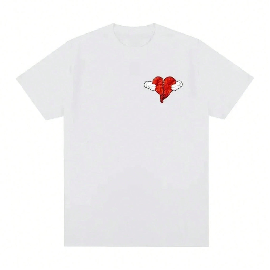 Men Women Summer Heart Hip Hop T-Shirt Vintage Cotton Men's T-Shirt New T-Shirt Women's Top Unisex Brand Luxury Top