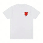Men Women Summer Heart Hip Hop T-Shirt Vintage Cotton Men's T-Shirt New T-Shirt Women's Top Unisex Brand Luxury Top