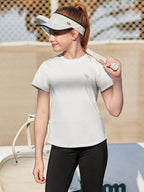 Balabala Girls' Quick-Dry T-Shirt, 2025 Summer Tween Girl Sport Top1:1