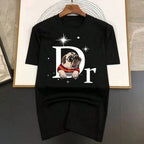 Luxury Brand Pekingese Print Fashion Women's Brand Classic Sports Summer Casual Loose Short Sleeved T-Shirt