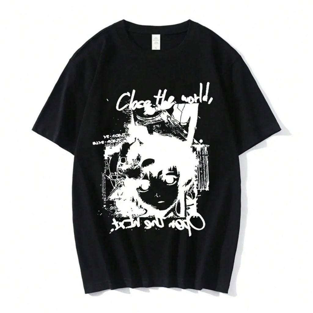 Luxury Brand Anime Serial Experiments Lain T-Shirt Women Graphic T Shirts Iwakura Manga Girl Sci Fi Short Sleeve Tee Female