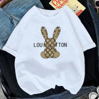 Luxury Brand Cartoon Printed T-Shirt Fashion Luxury Brand Summer Y2K Street Casual Round Neck Clothing Girl Graphic