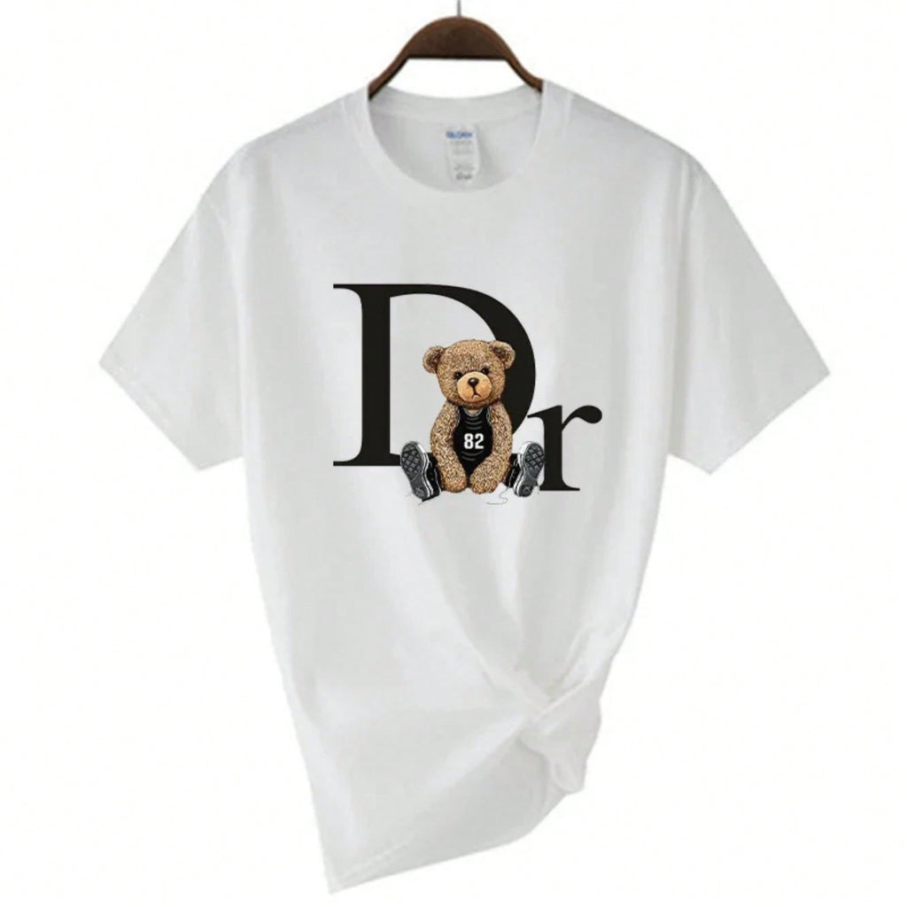 Luxury Brand Cute Bear Print Women T-Shirt Tshirt Summer Graphic Fashion Female Polyester T Shirts Woman Clothing Free Shipping