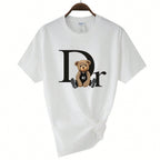 Luxury Brand Cute Bear Print Women T-Shirt Tshirt Summer Graphic Fashion Female Polyester T Shirts Woman Clothing Free Shipping