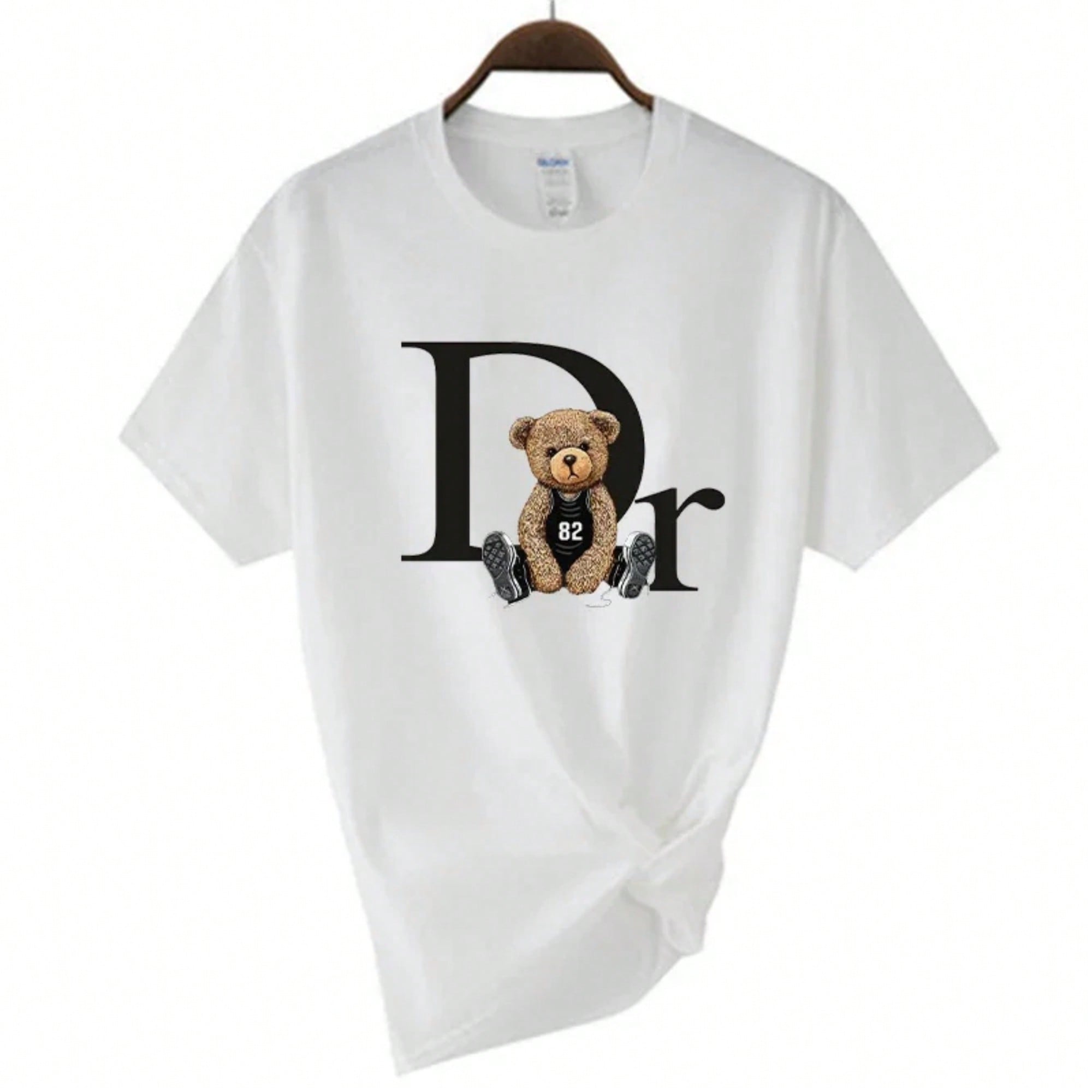 Luxury Brand Cute Bear Print Women T-Shirt Tshirt Summer Graphic Fashion Female Polyester T Shirts Woman Clothing Free Shipping