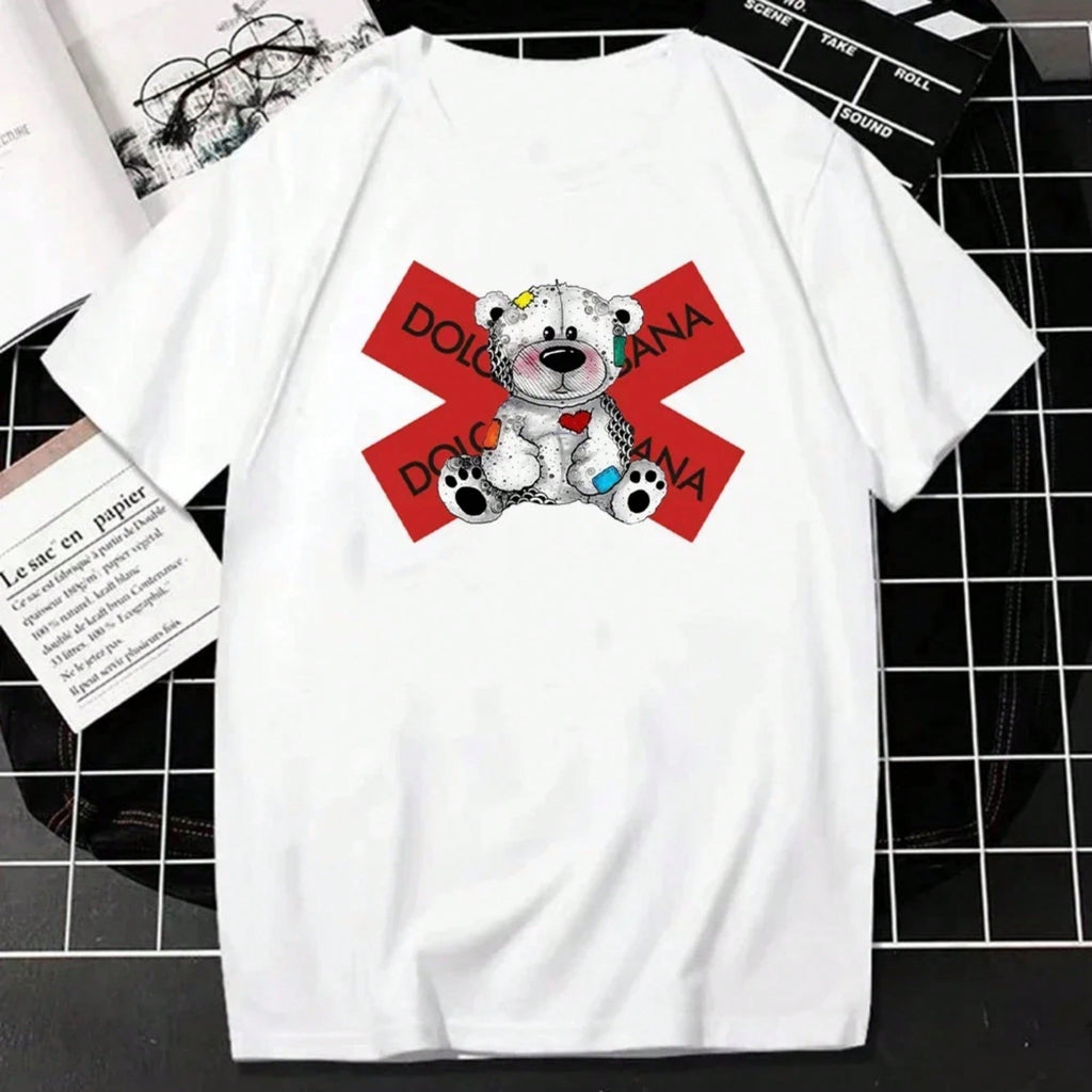 Luxury Brand Fashion T Shirt For Men Summer Letters Print Short Sleeve Tshirt Casual Breathable Women T-Shirt Kids Clothing