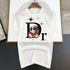 Luxury Brand Pekingese Print Fashion Women's Brand Classic Sports Summer Casual Loose Short Sleeved T-Shirt