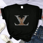Luxury Brand Rabbit For Women's High-Quality Summer Printing T-Shirt 100% Cotton Casual Oversized Y2k Personality Sleeve.