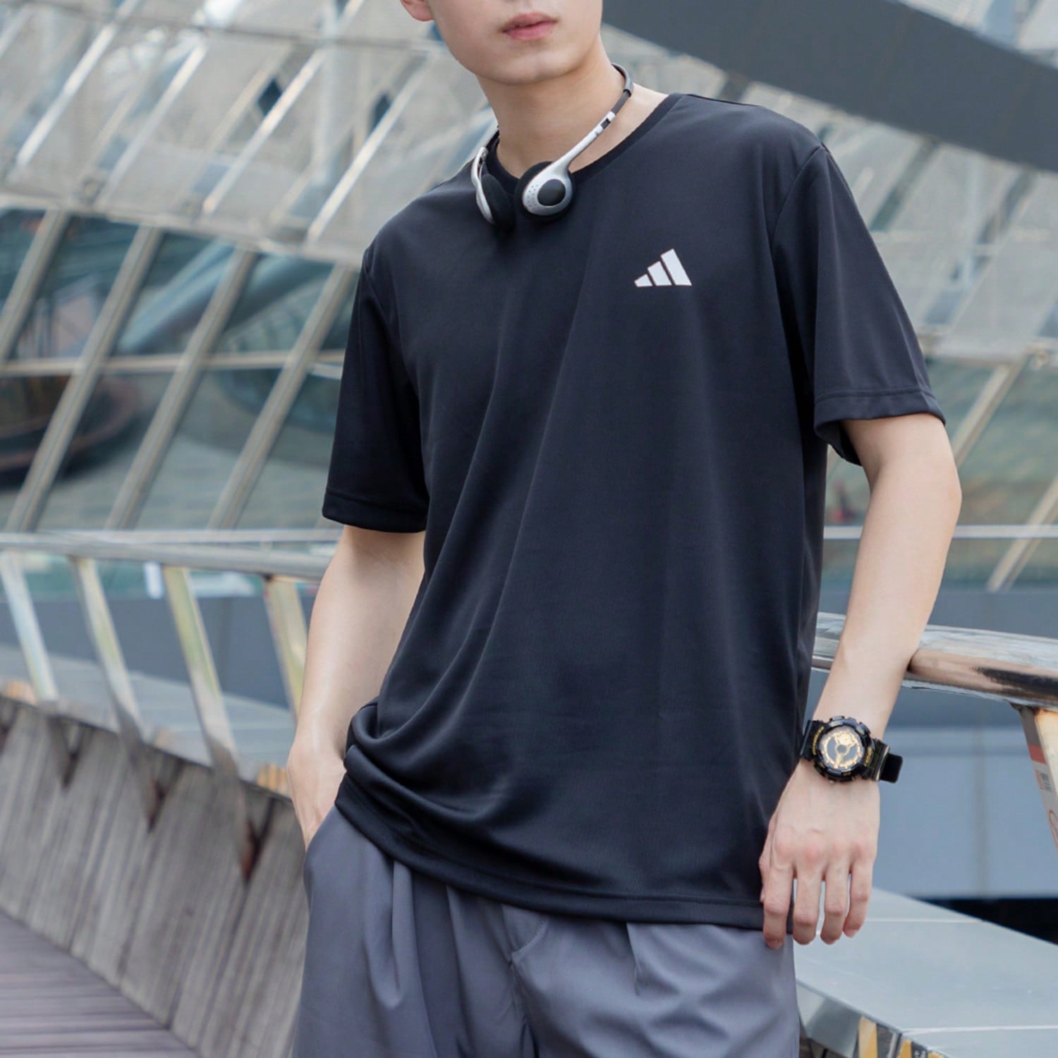 Adidas FAB TEE Men's Athletic Casual Fitness Basketball Short Sleeve T-Shirt, Running Training Top HR87271:1