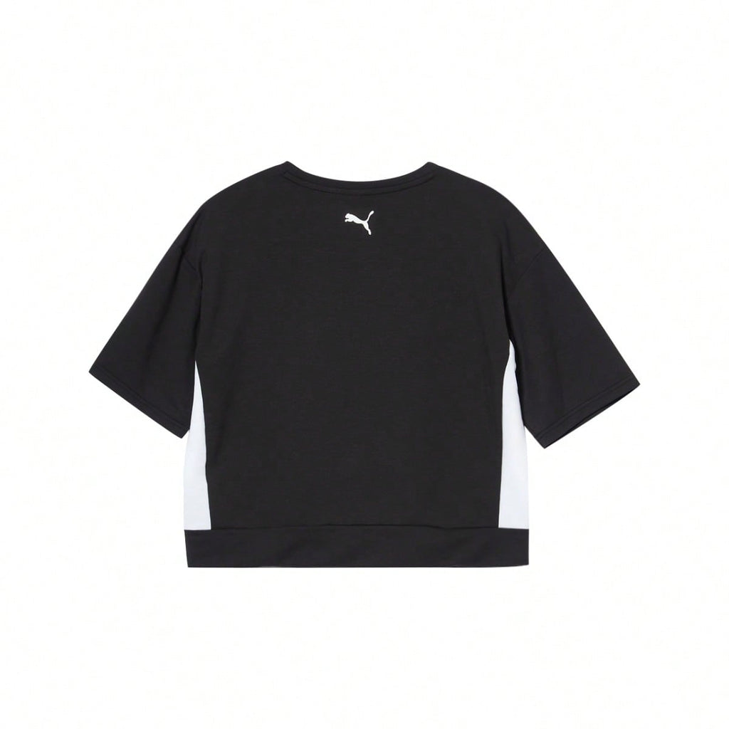 Puma Loose Fit Colorblock Round Neck Short Sleeve T-Shirt, Cropped High Waist Design, Casual &1:1