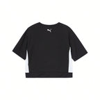 Puma Loose Fit Colorblock Round Neck Short Sleeve T-Shirt, Cropped High Waist Design, Casual &1:1