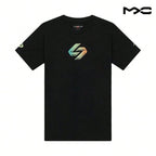 Luka Printed Knit Soft Comfortable Short Sleeve T-Shirt Black T-Shirts Men1:1