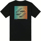 Luka Printed Knit Soft Comfortable Short Sleeve T-Shirt Black T-Shirts Men1:1