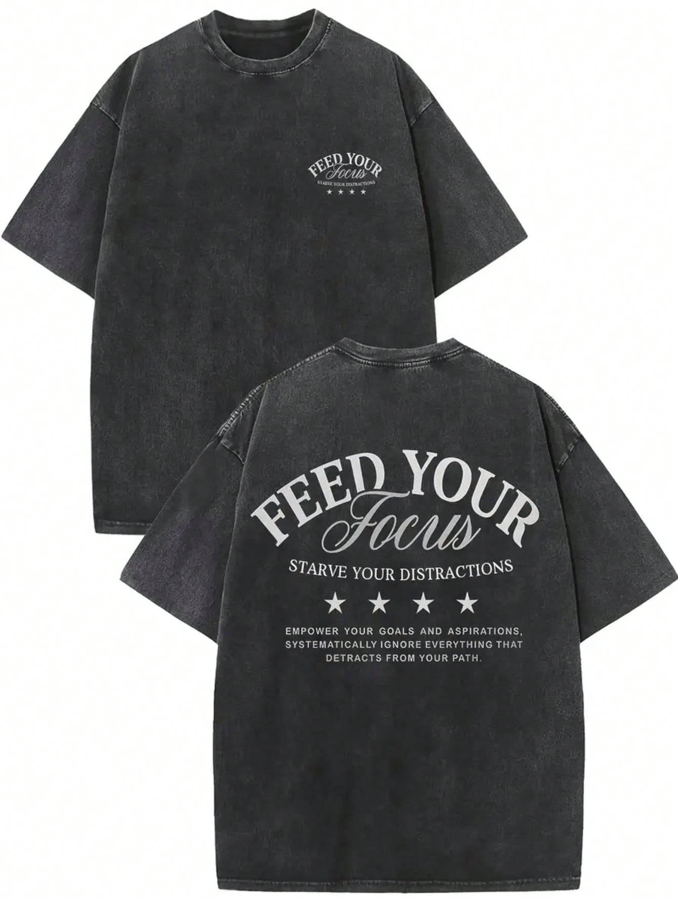 Letter Printed T-Shirt Retro Washed Street Letter Printed Cotton T-Shirt Men's And Women's T-Shirt Old Street Style Off Shoulder Sleeves Round Neck Top Short Sleeved Shirt