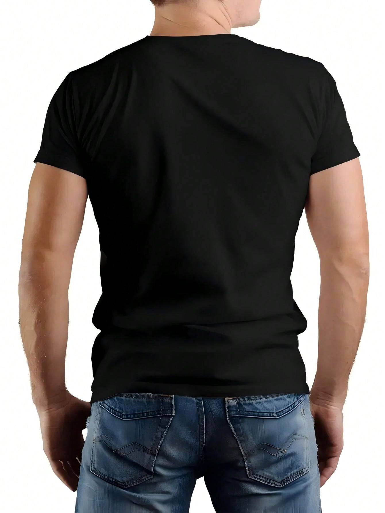 Men'S Black Proud Basketball Uncle Graphic T-Shirt - 100% Cotton, 180gsm, Crew Neck, Casual Short Sleeve Tee For Casual Attire & Sports Events, Basketball Shirt,Men Clothes 100% Pure Cotton Short Sleeved Shirt, Essential For Summer And Spring, Loose Casua