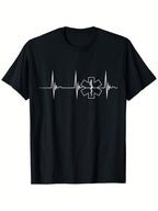 Sani First Responder ECG Heartbeat & Star Of Life Graphic T-Shirt - 100% Cotton Regular Fit Unisex Tee For Paramedics, Medical Professionals & Outdoor Rescue - All-Season Casual Short Sleeve Shirt (S-XXXL), First Responder Gear Unique Casualwear Durable F