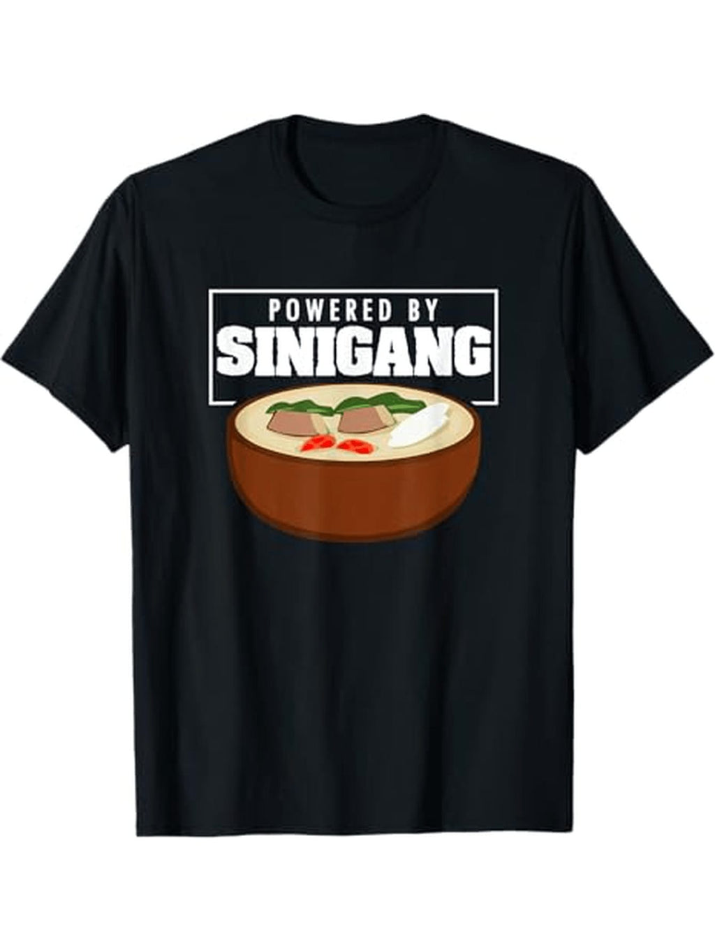 Filipino Sinigang Soup Print T-Shirt, 100% Cotton, Casual Crew Neck Tee, Regular Fit, Short Sleeve Pullover, Slight Stretch, Knit Fabric, For Adults, All-Season Casual Wear, Weekend Casual Style,Short Sleeved Shirt, Essential For Summer And Spring, Loose
