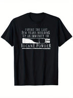 1pc The Princess Bride Iocane Powder Men'S T-Shirt - 100% Cotton Breathable Casual Short Sleeve Round Neck Tee With Humorous 12 Years Immunity Graphic Print, Black, Sizes S-3XL & Oversized For Daily Wear & Outdoor Activities, Everyday Comfort Shirt, Princ