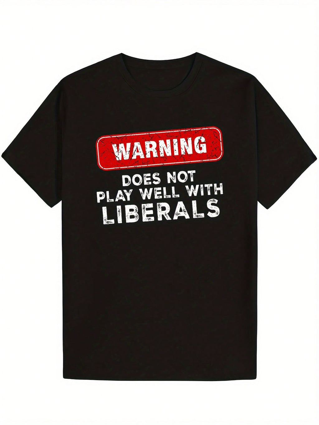 Anti Liberal Republican Does Not Play Well With Liberals T-Shirt 100% Cotton, Gift For Men Women Family Friends Soft And Comfortable - 220g,100% Pure Cotton Short Sleeved Shirt, Essential For Summer And Spring, Loose Casual Round Neck, Men's Letter Printe