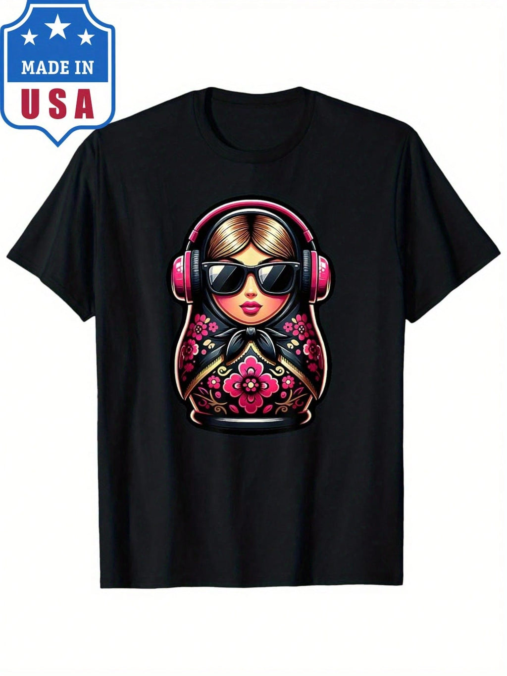 N Matryoshka Music  N Matryoshka T Shirt,100% Pure Cotton Short Sleeved Shirt, Essential For Summer And Spring, Loose Casual Round Neck, Men's Letter Printed T-Shirt, Suitable For Sports Enthusiasts