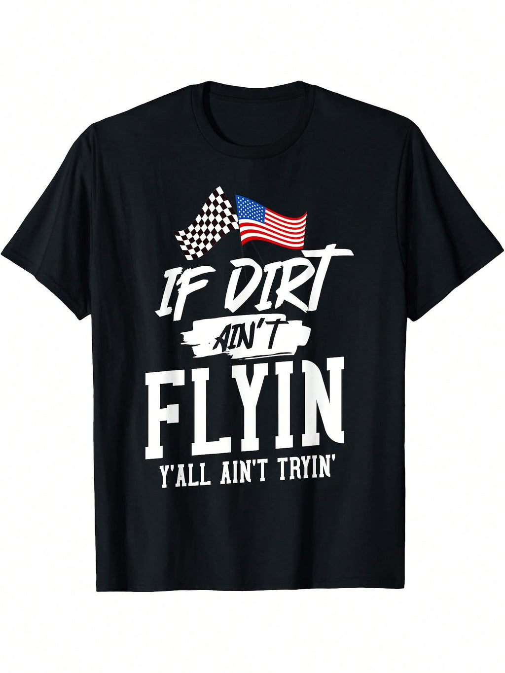 Dirt Track Racing Sprint Car Racing T-Shirt,100% Pure Cotton Short Sleeved Shirt, Essential For Summer And Spring, Loose Casual Round Neck, Men's Letter Printed T-Shirt, Suitable For Sports Enthusiasts