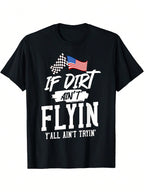Dirt Track Racing Sprint Car Racing T-Shirt,100% Pure Cotton Short Sleeved Shirt, Essential For Summer And Spring, Loose Casual Round Neck, Men's Letter Printed T-Shirt, Suitable For Sports Enthusiasts