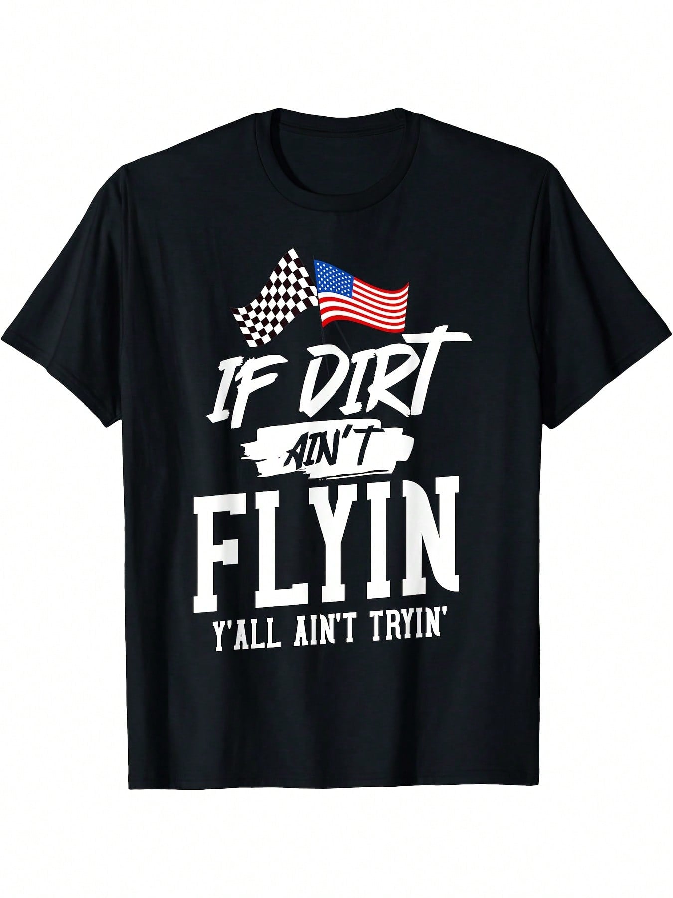 Dirt Track Racing Sprint Car Racing T-Shirt,100% Pure Cotton Short Sleeved Shirt, Essential For Summer And Spring, Loose Casual Round Neck, Men's Letter Printed T-Shirt, Suitable For Sports Enthusiasts