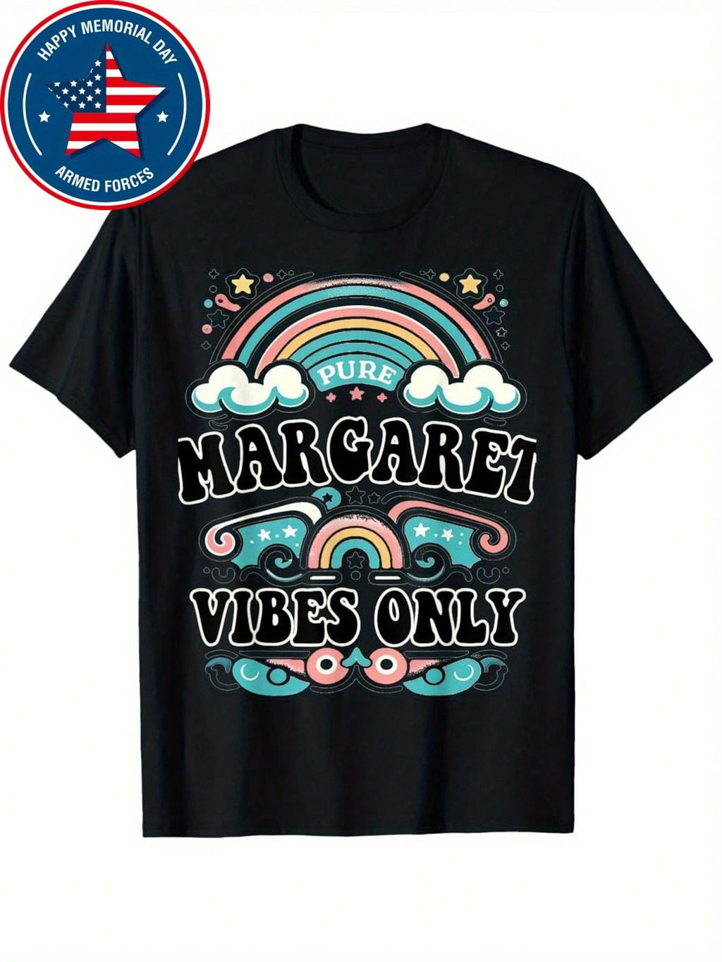 MARGARET Vibes Only Cute Retro Girls MARGARET Name T Shirt,100% Pure Cotton Short Sleeved Shirt, Essential For Summer And Spring, Loose Casual Round Neck, Men's Letter Printed T-Shirt, Suitable For Sports Enthusiasts