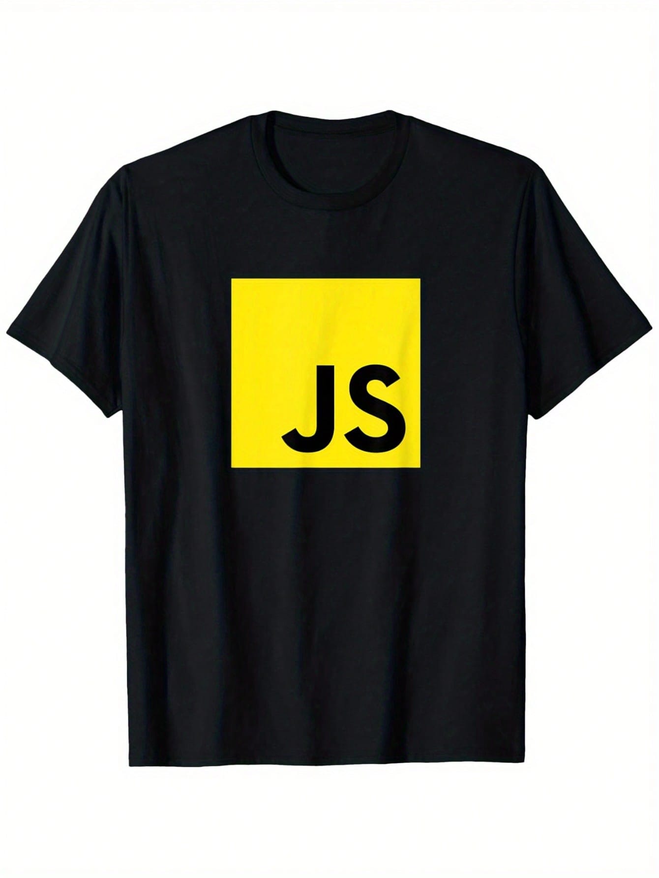 JavaScript Programmer JS T-Shirt Computer Developers Tee T-Shirt, 100%Cotton Ultra-Soft Crew Neck, Slight Stretch Knitted Fabric 180g, Breathable Casual Summer Computer For Adults With Alphabetic Print Design,100% Pure Cotton Short Sleeved Shirt, Essentia