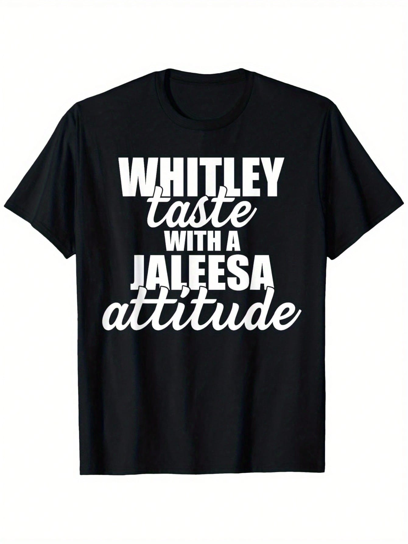 Men's 100% Cotton 220g Graphic T-Shirt - WHITNEY Taste With A JaLeesa ATTITUDE Bold Print Casual Crew Neck Tee, Regular Fit Short Sleeve Shirt For Summer, Machine Washable S-XXXL, Breathable Apparel Statement Clothing Durable Construction,100% Pure Cotton