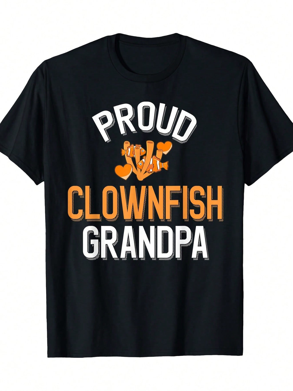 Mens Proud Clownfish Grandpa T-Shirt-100% Cotton-220g,100% Pure Cotton Short Sleeved Shirt, Essential For Summer And Spring, Loose Casual Round Neck, Men's Letter Printed T-Shirt, Suitable For Sports Enthusiasts