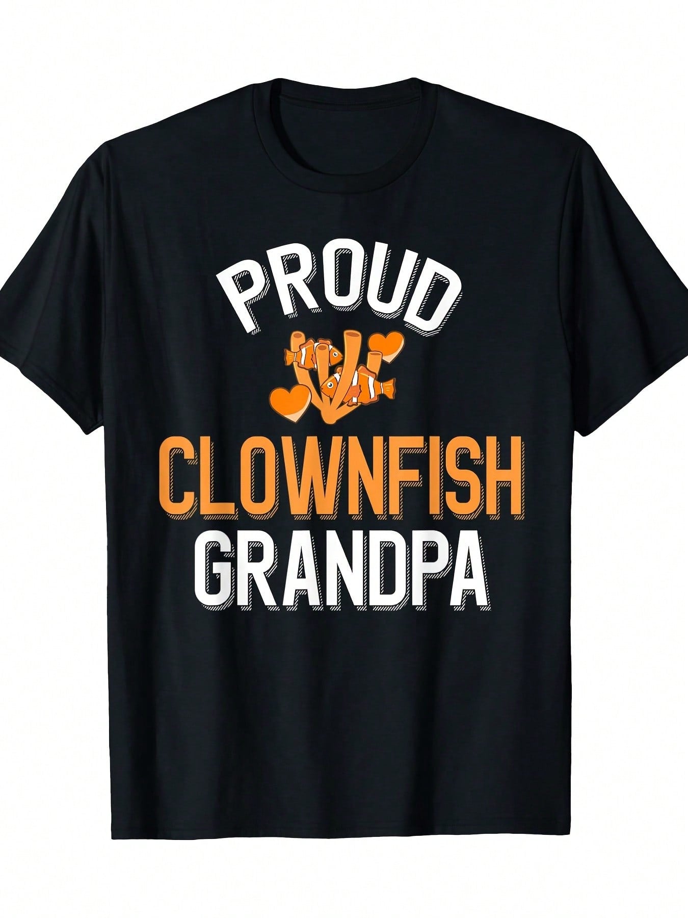 Mens Proud Clownfish Grandpa T-Shirt-100% Cotton-220g,100% Pure Cotton Short Sleeved Shirt, Essential For Summer And Spring, Loose Casual Round Neck, Men's Letter Printed T-Shirt, Suitable For Sports Enthusiasts