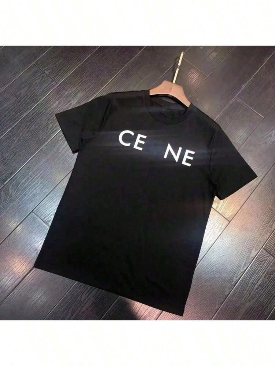 Fashion T-Shirt For Men Y2K Tops Luxury Brand Letter Printing T-Shirt Summer Short Sleeve Tee  Fashion Round Neck Tops 2024-Versatile Basic T-Shirts