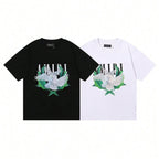 LZJSHOP-Amir American Style Light Luxury Brand AMI Peace  NEW US Printed Double Yarn Round Neck Casual Pure Cotton Short Sleeve T-Shirt For Men And Women