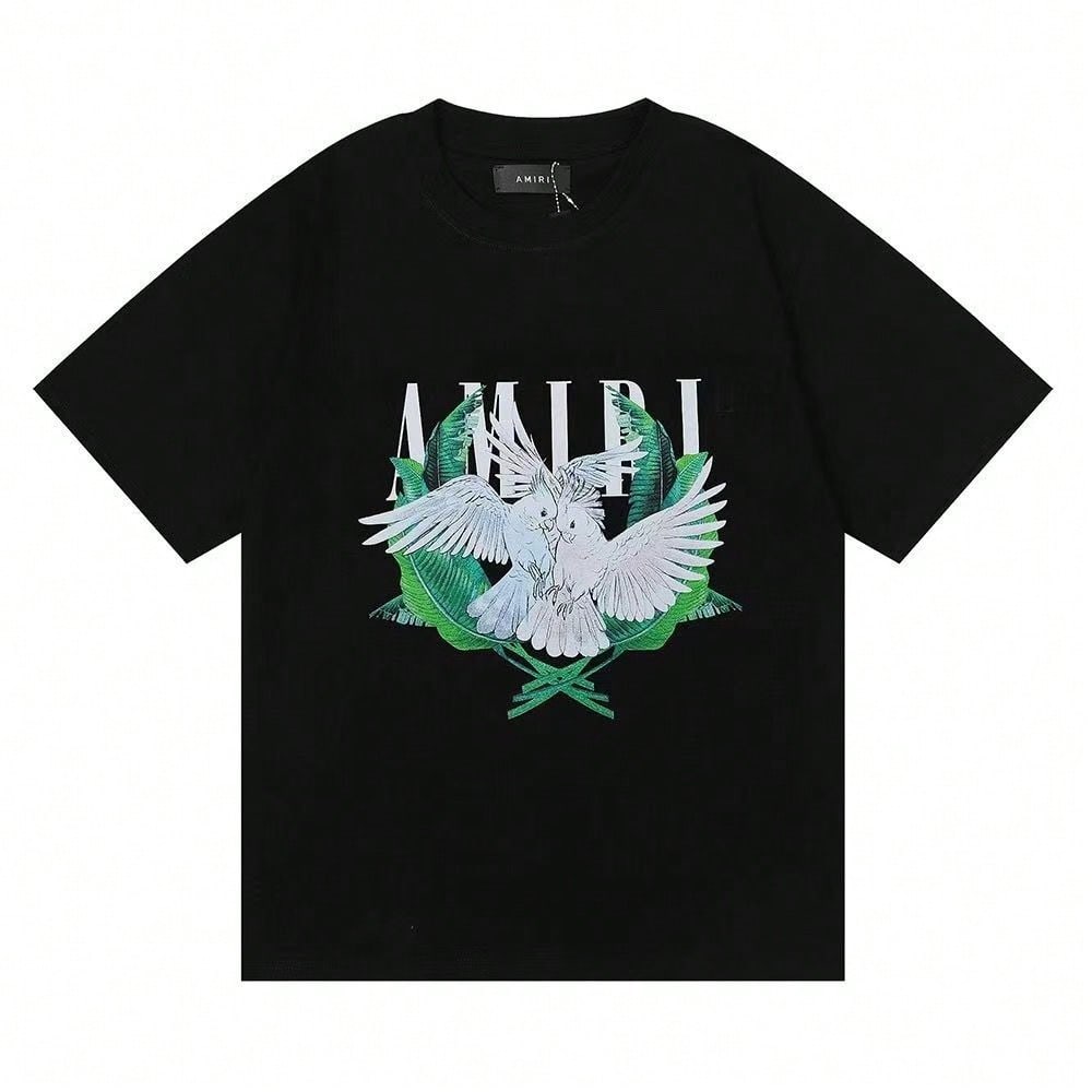 LZJSHOP-Amir American Style Light Luxury Brand AMI Peace  NEW US Printed Double Yarn Round Neck Casual Pure Cotton Short Sleeve T-Shirt For Men And Women