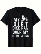 Funny Motocross Dirt Bike Back To School Gift For Boys Girls T-Shirt, 100% Cotton, 180g, Round Neck, Black, S-XXXL,Men Clothes 100% Pure Cotton Short Sleeved Shirt, Essential For Summer And Spring, Loose Casual Round Neck, Graphic Tees Men, Suitable For S